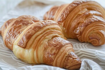 Freshly Baked Croissants: A Golden Crusted Bakery Delight for Breakfast