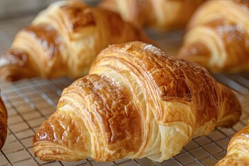 Two Crusty Golden Croissants: The Art of Delicious Bakery Delights