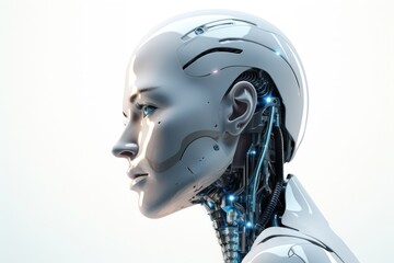 AI robot human helmet person.