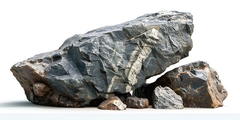 Big rock stone isolated on white background
