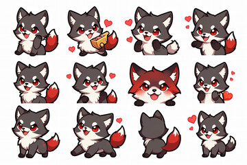 Obraz premium Sticker Little Fox, anime