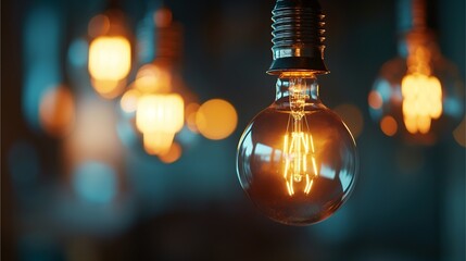 incandescent lamp or light bulb on dark background 