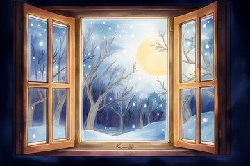 single window lit at night