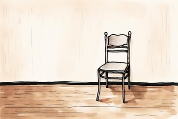 solitary chair in empty room