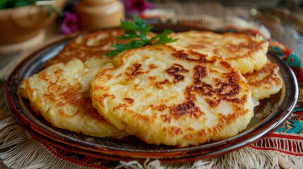 Traditional Belarusian dishes are Draniki.