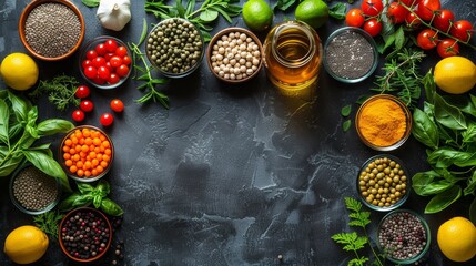 Obraz na płótnie Canvas Various Types of Food Spread on a Table. Generative AI