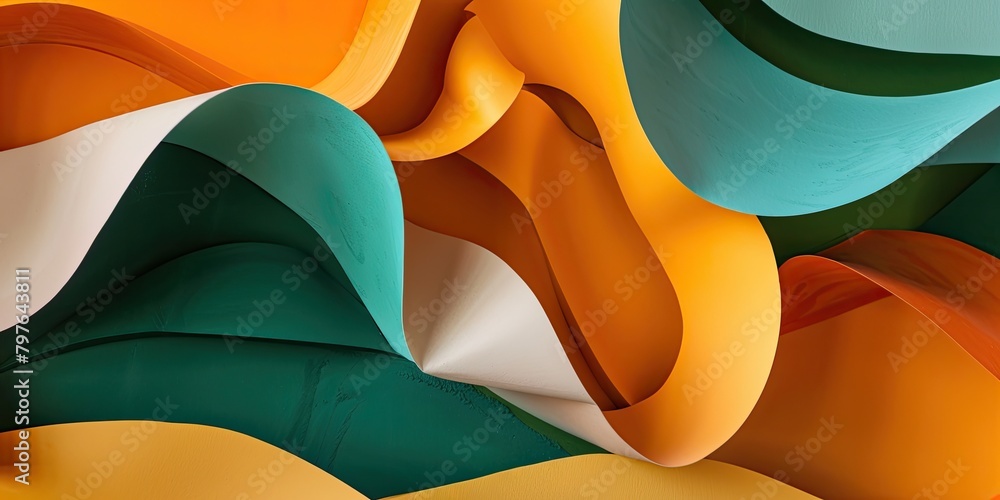 Poster paper-style backdrop infused with abstract colors for a unique visual experience.