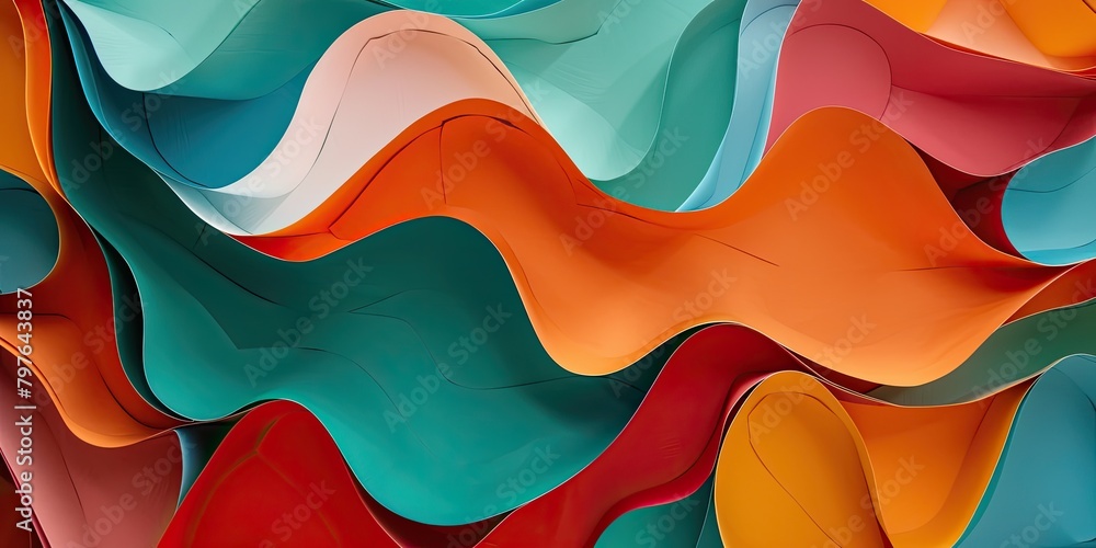 Poster paper-style backdrop infused with abstract colors for a unique visual experience.