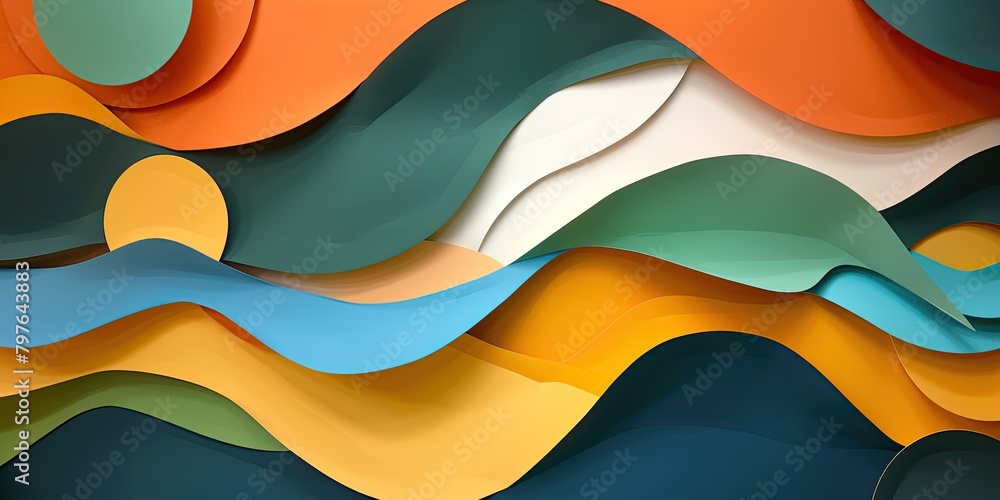 Poster paper-style backdrop infused with abstract colors for a unique visual experience.
