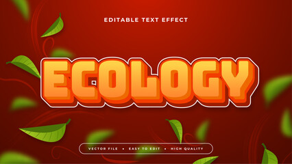 Orange red and green ecology 3d editable text effect - font style