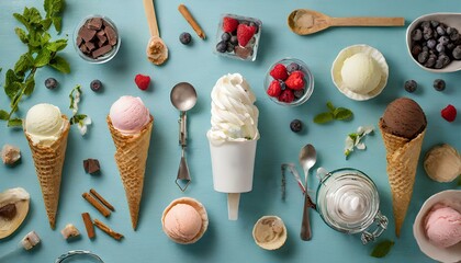 knolling the contents of an ice cream shop 