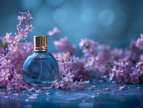 Flacon Parfum Exposition de Parfums Raffin&eacute;s Bleu or