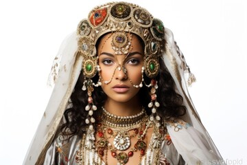 Fototapeta na wymiar Libyan culture necklace portrait jewelry.