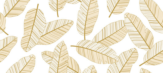 Banana leaves seamless pattern background Vector illustration