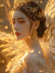 A girl wearing Hanfu, upper body