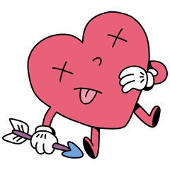 Heart hit by poisoned arrow