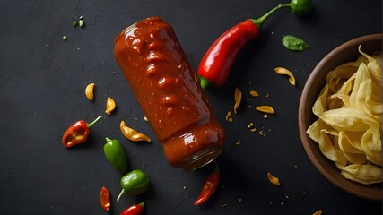 A hot chili sauce bottle leaked its contents.