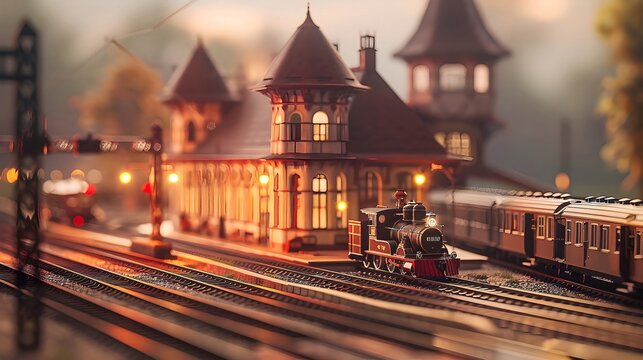 Miniature Train Station A Tiny World Brimming with Intricate Details and Whimsical Charm