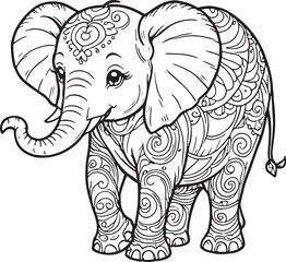 Fototapeta premium A cute elephant with a big smile on its face