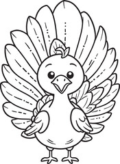 Fototapeta premium A turkey with a big white feather on its head