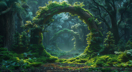 A portal in the beautiful forest.