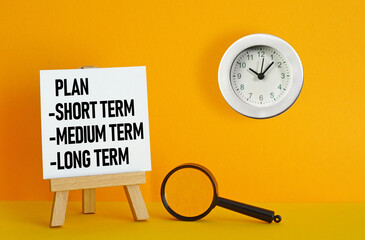 Short term medium term and long term are shown using the text