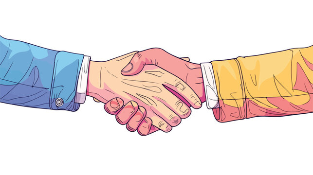 Vector illustration handshake conclusion of a contract