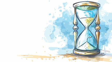 Vector illustration hourglass on white background 