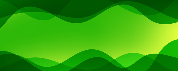 Abstract transparent green wave presentation background
