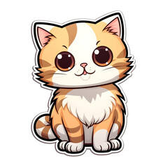 kawaii sticker cute cat isolated photography with a transparent background