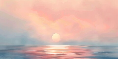 Tranquil Horizons: A Panoramic Sunset Seascape with Vivid Sky and Gentle Waves
