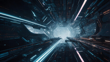 Futuristic techscape, A mesmerizing abstract backdrop tailored for cutting-edge technology concepts.