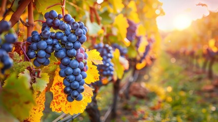 Grape Picking in Vineyard