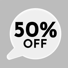 50% 3D discount icon
Sale gray icon for website
3D sale icon with white background