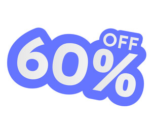 60% discount sale promotion
Stock vector image on white background
Blue color