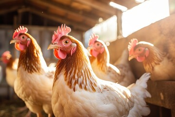 Fototapeta premium Chickens poultry animal bird.