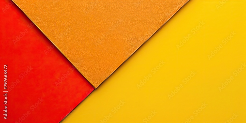 Poster a yellow and red triangle background with a yellow and orange triangle in the middle