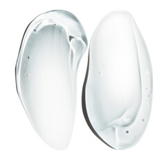 composition of smears of transparent cosmetic gel on an empty background