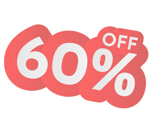 60% discount sale promotion
Stock vector image on white background