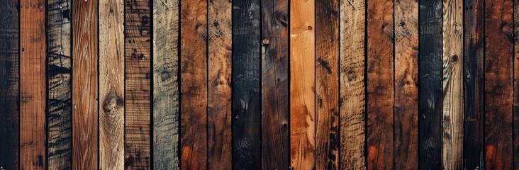 Close up of a brown hardwood wall with a beautiful pattern resembling brickwork