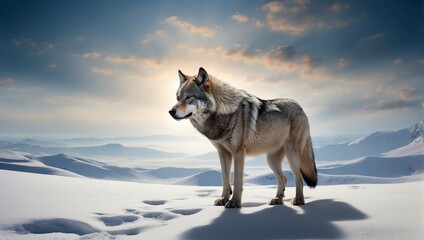 wolf in snow