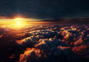 Fototapeta premium The vista from atop the clouds is awe-inspiring.