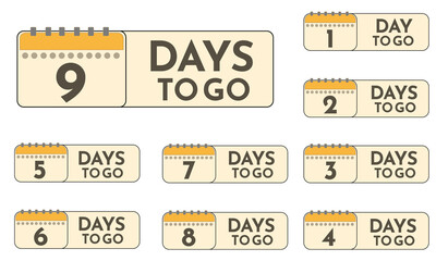 Beautiful set vector calendars of days to go
Vector calendar icons how many days left from 10 to 0