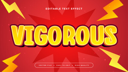 Red orange and yellow vigorous 3d editable text effect - font style