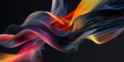 Glänzender bunter Organza und Seiden Stoff im edlen Material