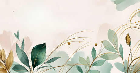 Watercolor floral banner, background with copy space for mother’s day, wedding invitation summer, spring template