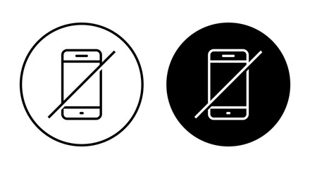 No mobile phone sign icon in trendy style. Turn off cellphone symbol