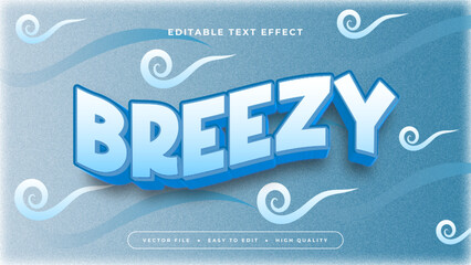 White and blue breezy 3d editable text effect - font style