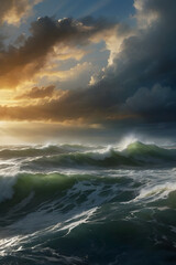 Fototapeta premium Landscape of a stormy sea