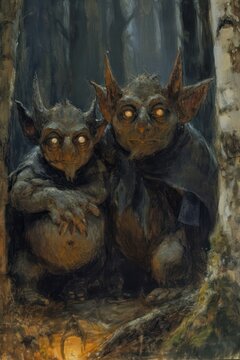 scare Kobolds Art illustration for a book